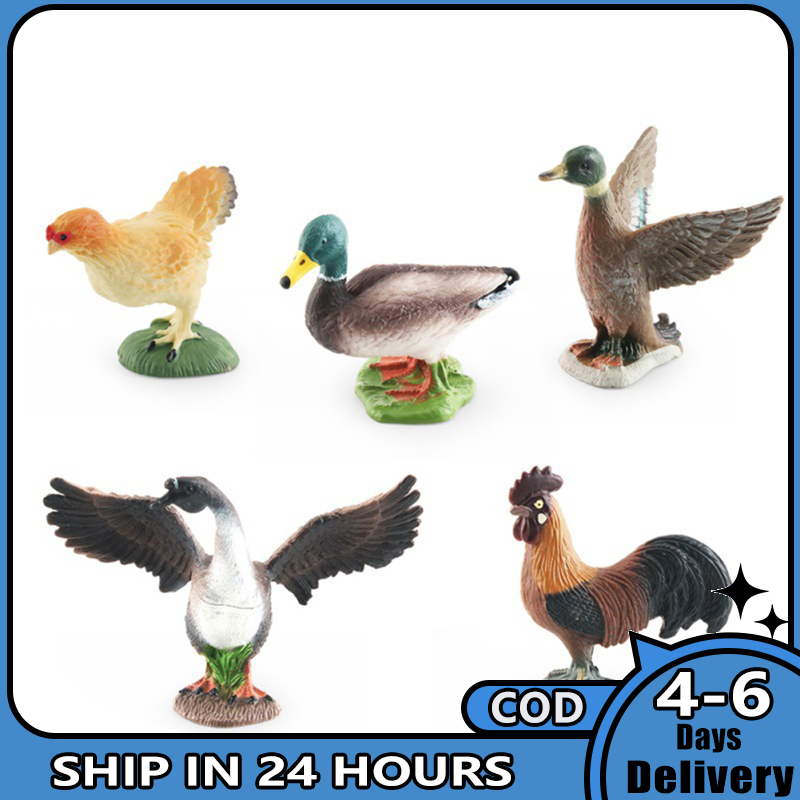 Mô phỏng gia súc nhân vật phim hành động vịt gà gia cầm bức tượng nhỏ đồ chơi giáo dục quà tặng cho trẻ em