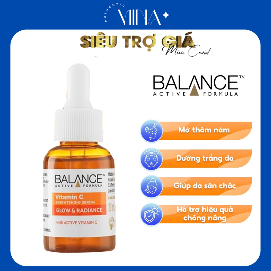 Serum Sáng Da, Mờ Thâm Balance Active Formula Vitamin C Brightening 30ml Anh Quốc