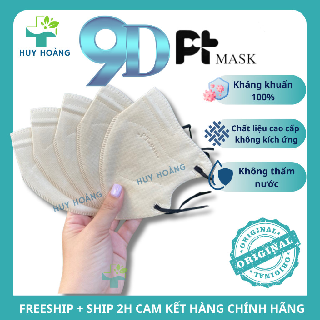 [Combo 500C] Khẩu trang 9D Mask Phương Tuyến , khẩu trang PT Mask chống nắng, tia uv và lọc bụi mịn