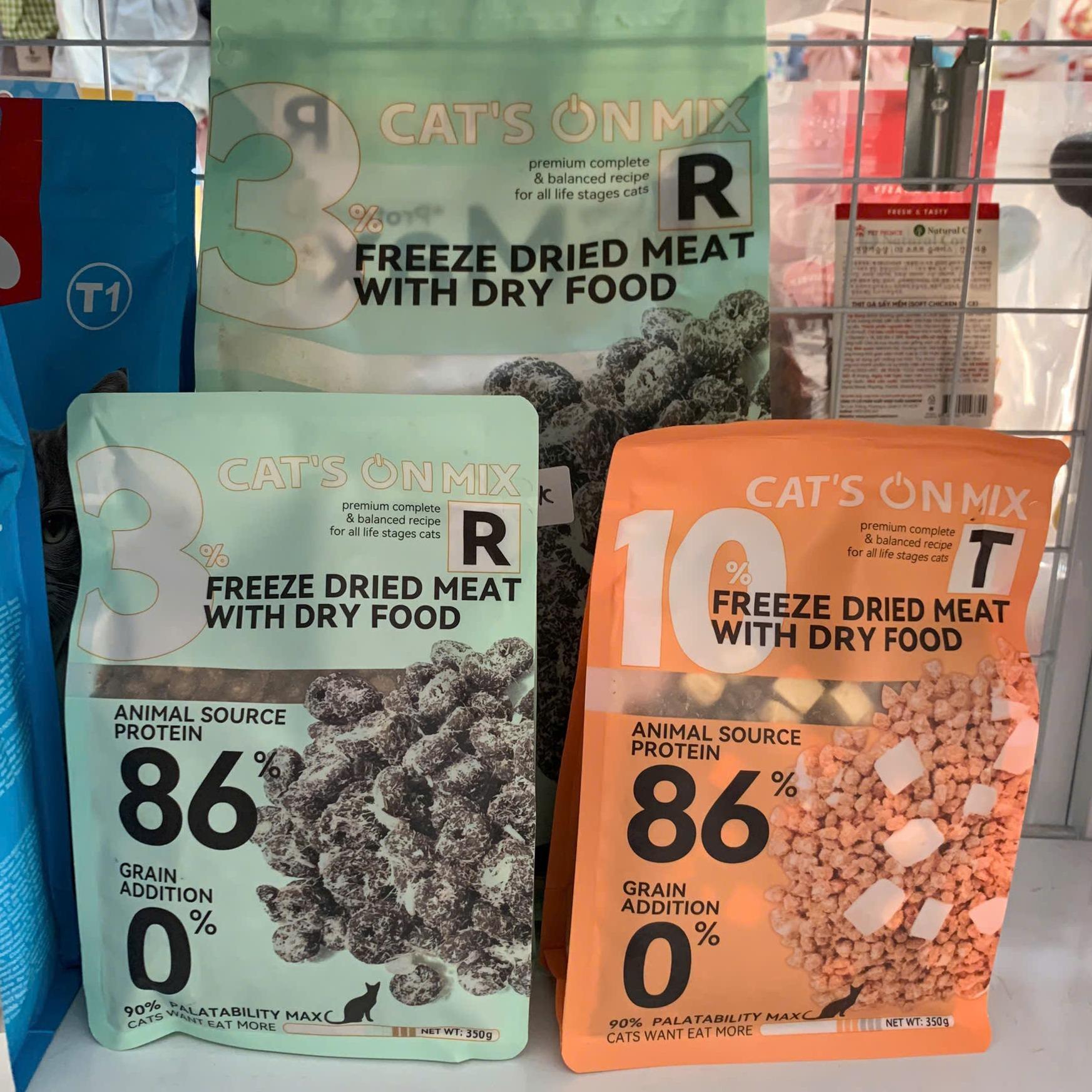 Thức Ăn Hạt Cho Mèo Cat’s On Mix R, CATSON T – Không Ngũ Cốc, Trộn Ruốc, Thịt Sấy