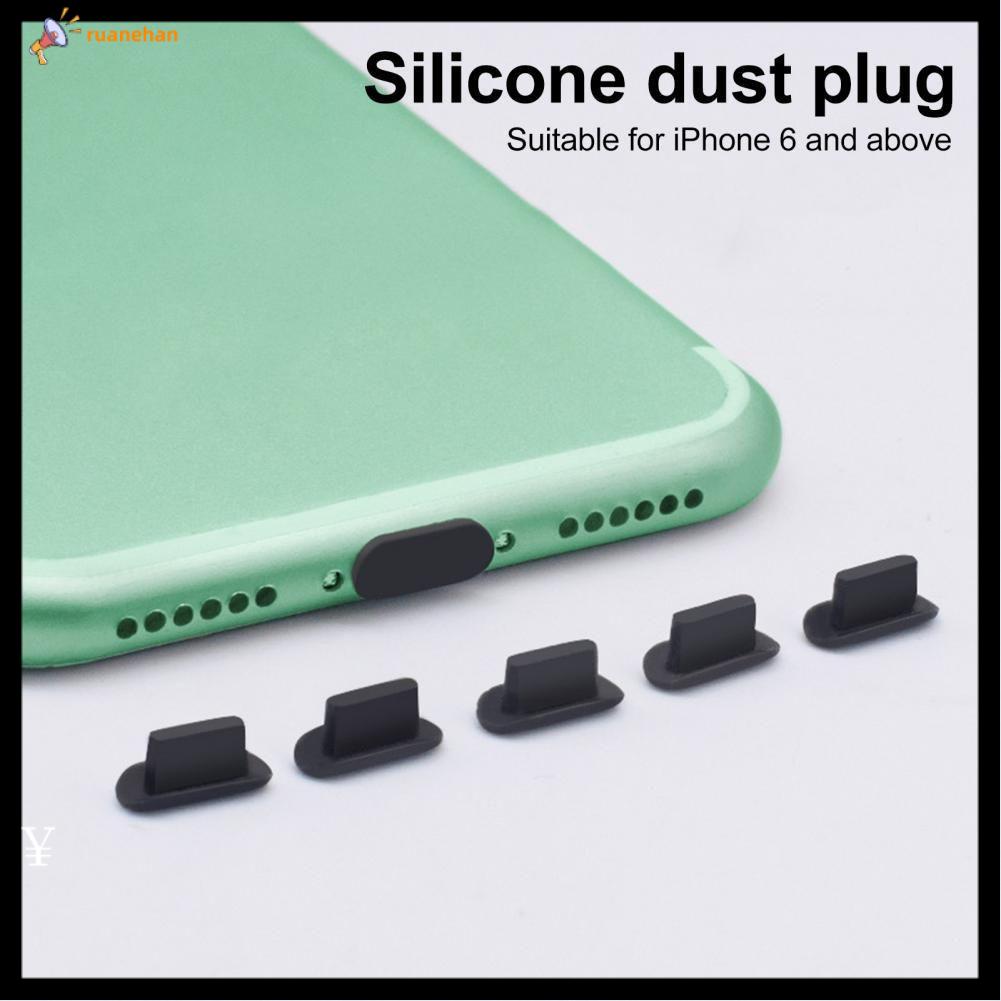 RUANEHAN 5pcs Durable Wear-resistant Dustproof Cover Charger Port Anti Dust Plug Silicone Stopper Block Cap