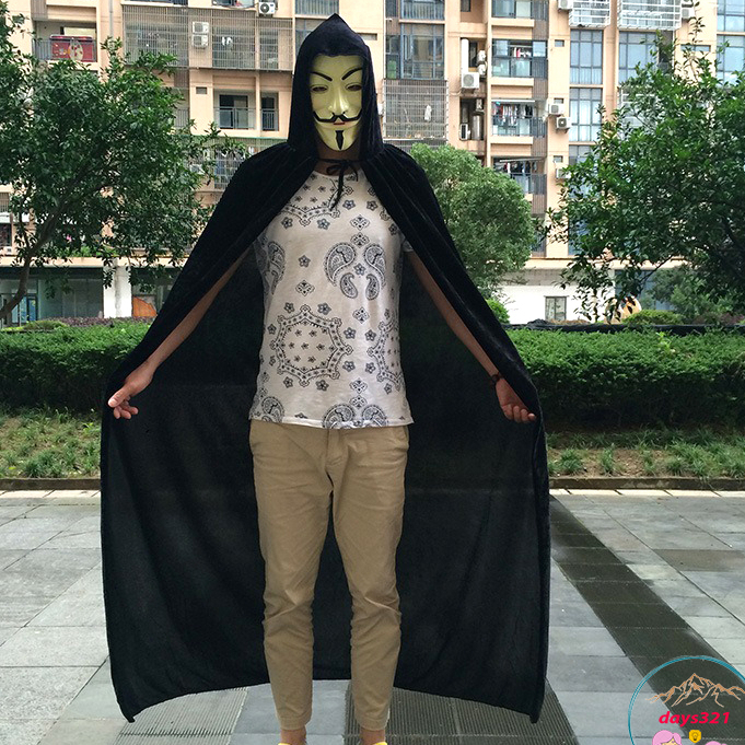 Bộ áo choàng ma cà rồng  hoá trang cosplay / bộ áo choàng ma cà rồng đen bộ áo choàng hacker - MSP410373