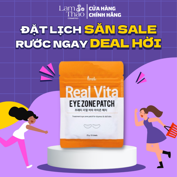 Mặt Nạ Dưỡng Ẩm Làm Sáng Ngăn Ngừa Lão Hoá Vùng Mắt Prreti Real Vita Eye Zone Patch 25g giá rẻ