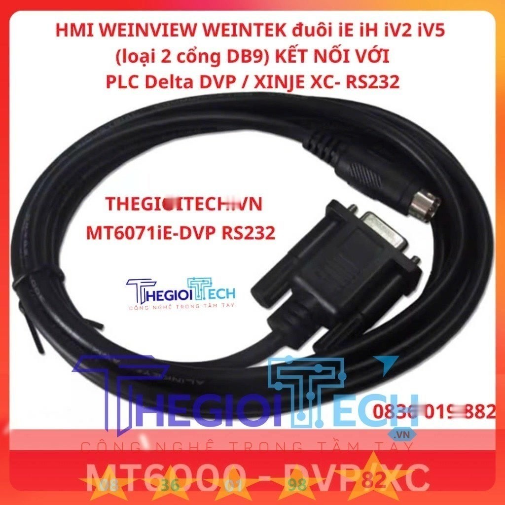 Tổng hợp Cáp kết nối màn hình Cảm ứng - 5M - Màn iE MT-DVP/XC 232