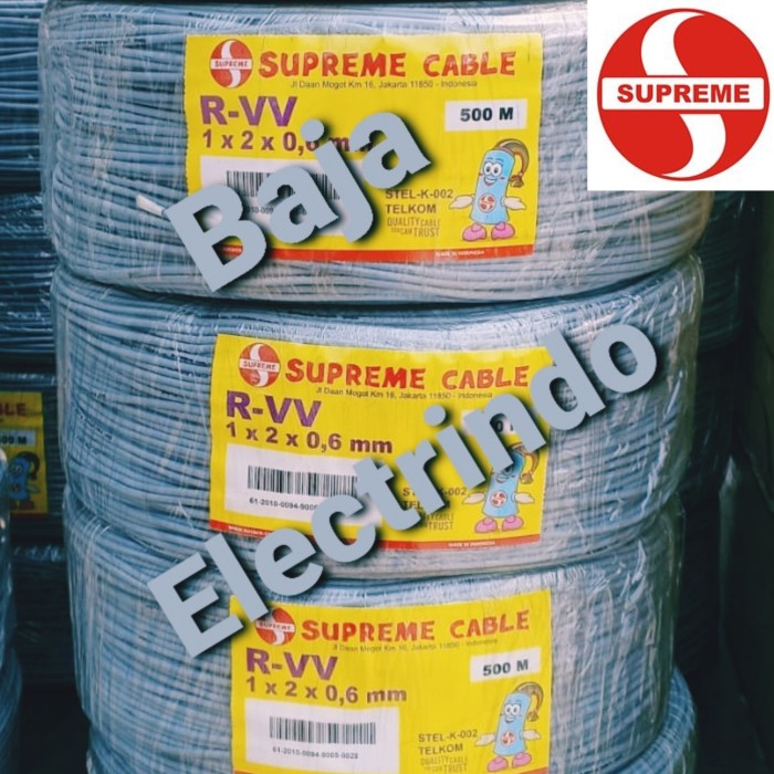 KABEL TELEPON ISI 2 KABEL TELPON 1 PAIR 1X2X0,6 MM SUPREME 100M-Shelishop13 Giá 330,000 Đồng*Miễn phí vận chuyển