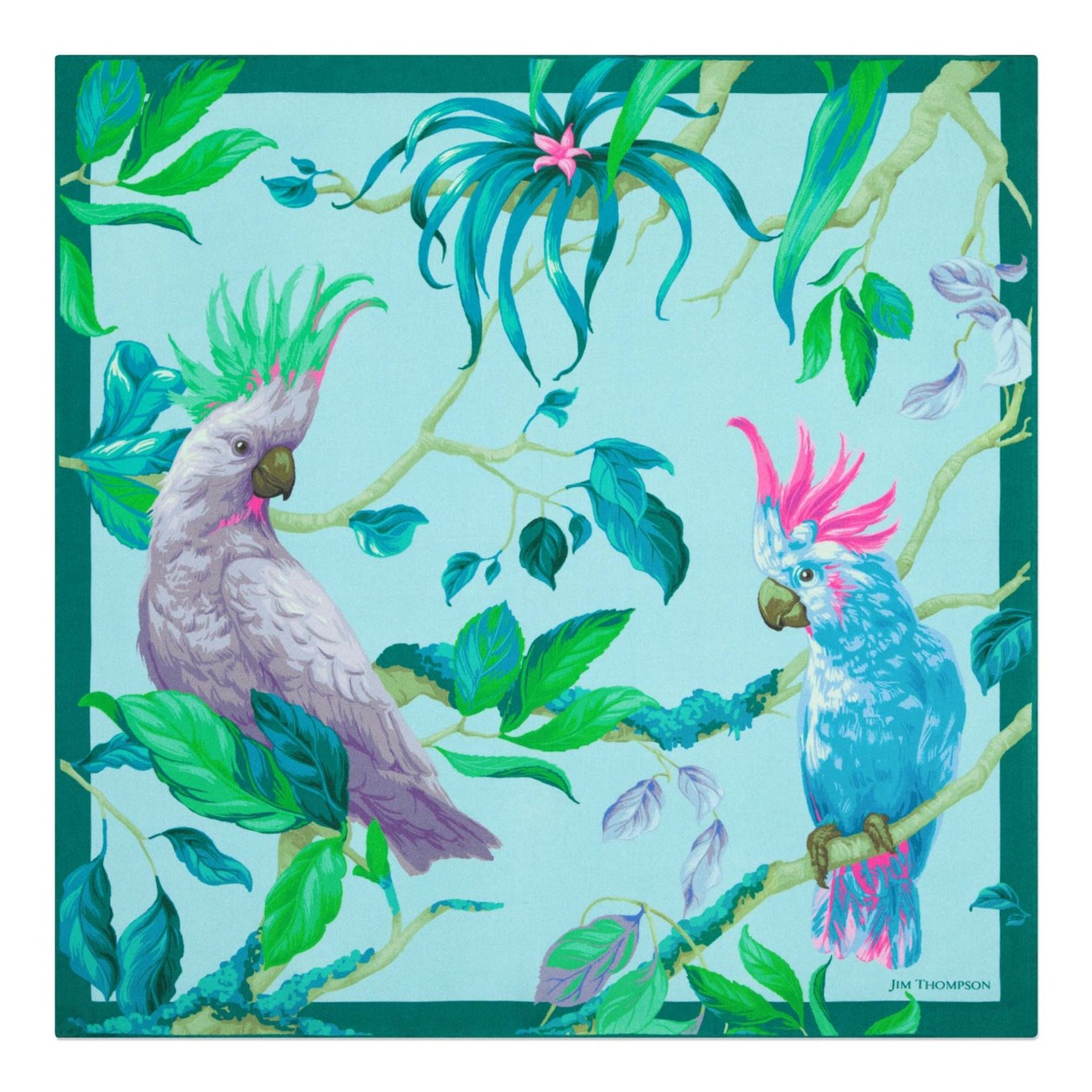 Cockatoo Silk Napkin - Sky blue ราคา 875 บาท*ส่งฟรี