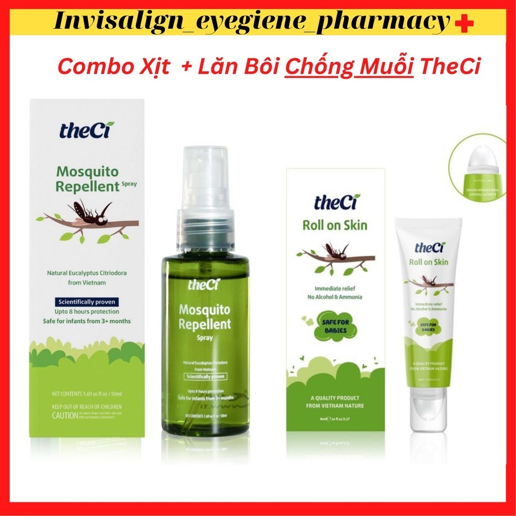 Combo Xịt Đuổi Muỗi & Lăn Bôi Vết Đốt TheCi - An toàn cho bé