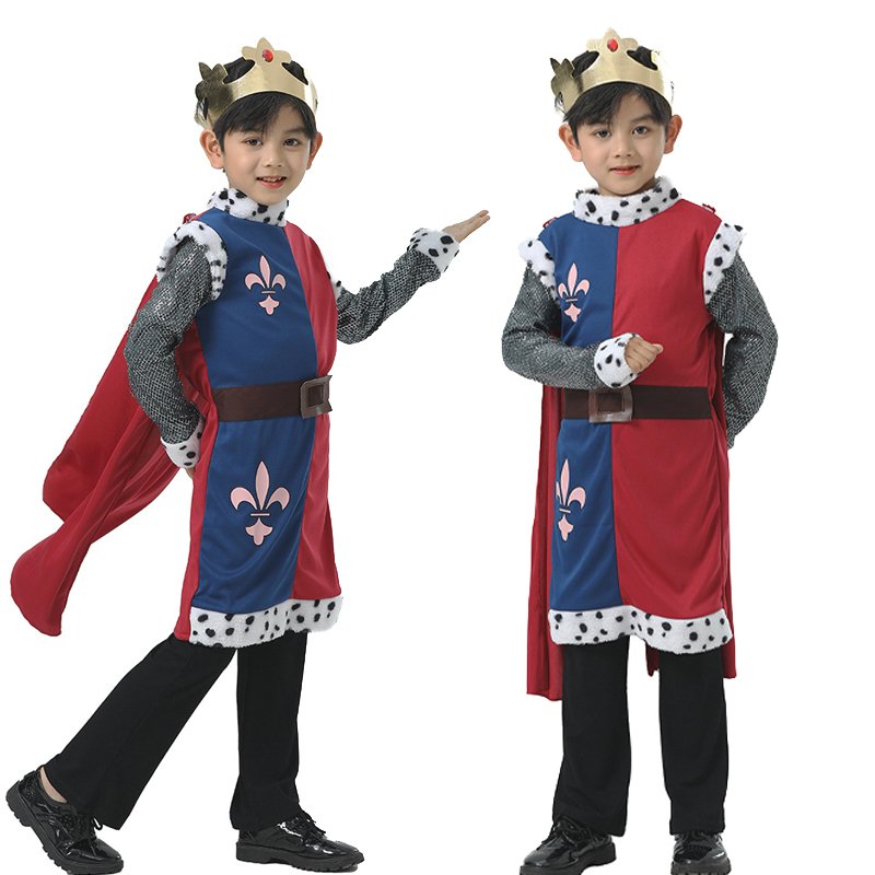Vận chuyển nhanh Thời Trung Cổ Vua cosplay cho trẻ em Lịch Sử Arthur trang phục halloween purim canival đóng vai Đảng