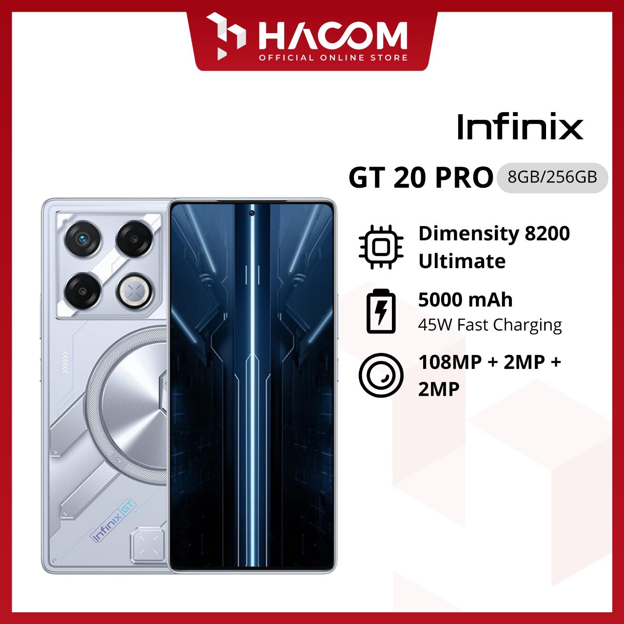INFINIX GT 20 PRO 5G 8/256 Harga  4,399,000 Ringgit*Penghantaran Percuma