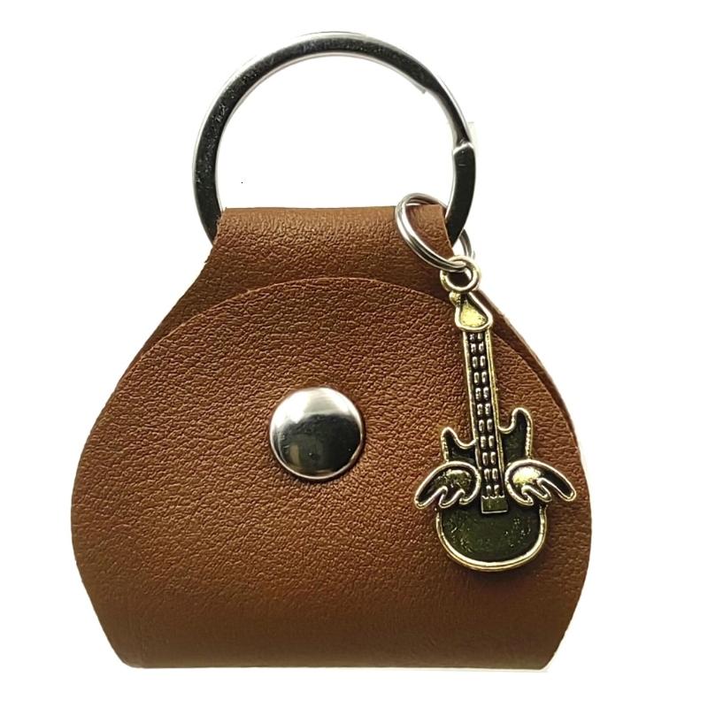Portable Guitar Pick Box Protective Pick Holder Pick Storage Case Guitar Pick Bag Practical Pick Container PU Texture - 4