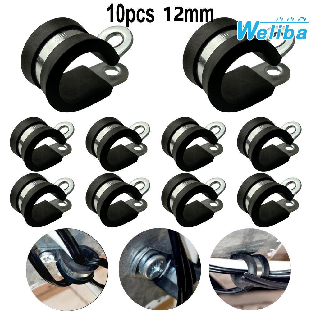 【Weliba】 Industrial Grade 10PCS Rubber Lined P Clips for Pipe Cable and Hose Fastening [New Hot Sale] ราคา 159 บาท*ส่งฟรี