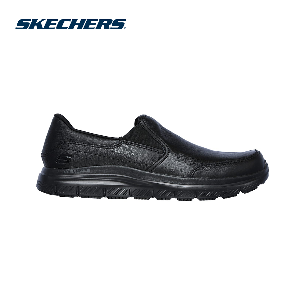 sketchers black leather shoes
