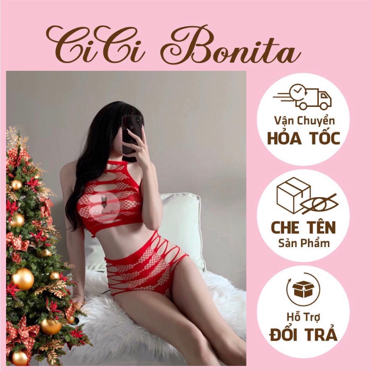 Bộ đồ lót ren thun lưới sexy CL44
