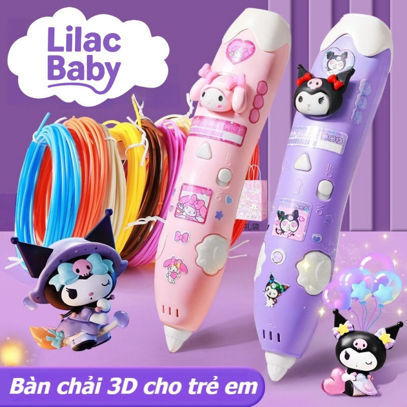 Bút in 3D trẻ em Đồ chơi vẽ 3D nhiệt độ thấp mực PCL an toàn không độc hại phân hủy sinh học kèm mẫu vẽ sẵn phát triển tư duy sáng tạo dễ mang theo