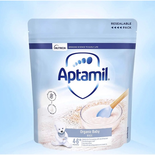 Bột Ăn Dặm Aptamil Anh Tháng Vị Gạo Sữa 4-6M+ 125G Date 07 2024