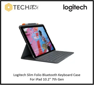 Logitech Slim Folio Bluetooth Keyboard Case For iPad 10.2" 7th Gen,iPad (9th Gen) - A2200, A2197, A2198,A2603, A2604, A2604, A2605