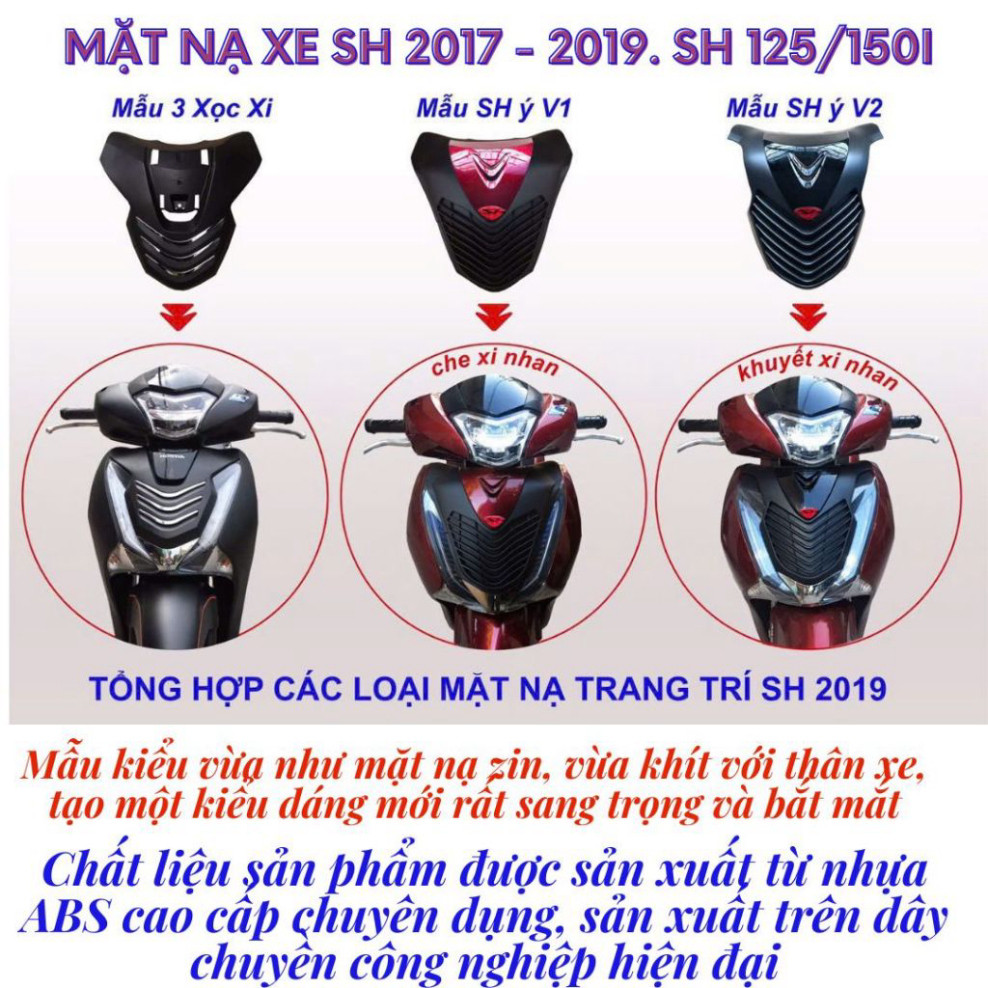 Mặt Nạ Xe Sh 2017 / 2018 / 2019. Sh 125/150i Nhựa ABS Cao Cấp