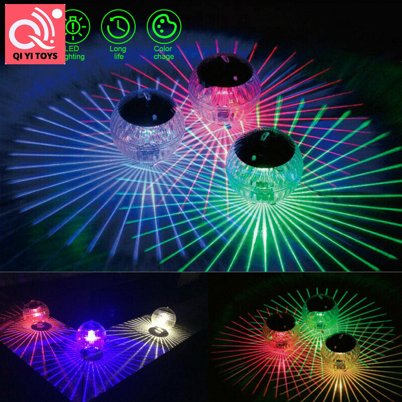 LED năng lượng mặt trời ngoài trời Đèn nổi vườn ao hồ bơi đèn RGB quay đèn đổi màu cho hoạt động ngoài trời trong nhà