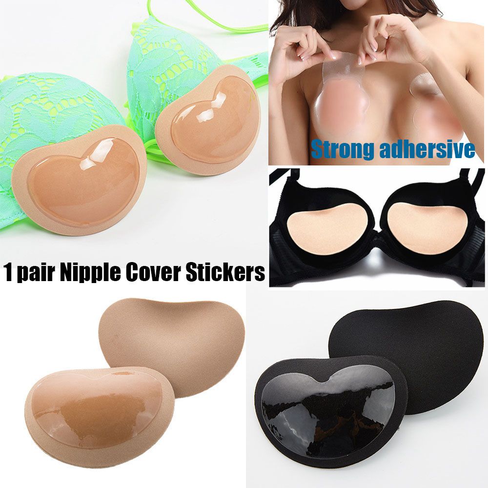 DESIST 1 pair Thời trang của phụ nữ Lớp đệm dán vô hình Miếng dán che núm vú Kết dính mạnh mẽ Bơi Bikini Pad Đẩy ngực lên Ngực dày hơn đệm Áo ngực xốp thoáng khí
