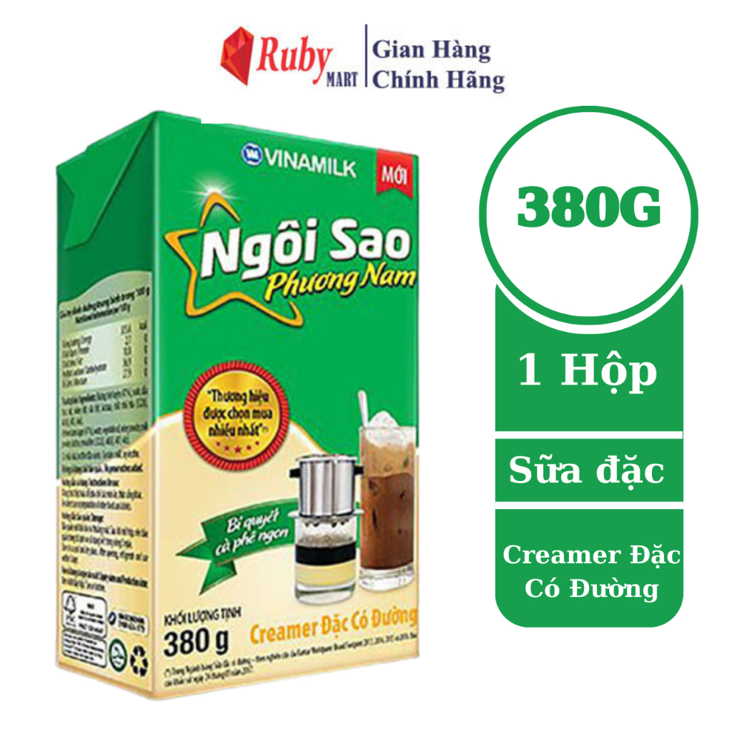 Sữa đặc có đường ngôi sao phương nam hộp giấy 380g