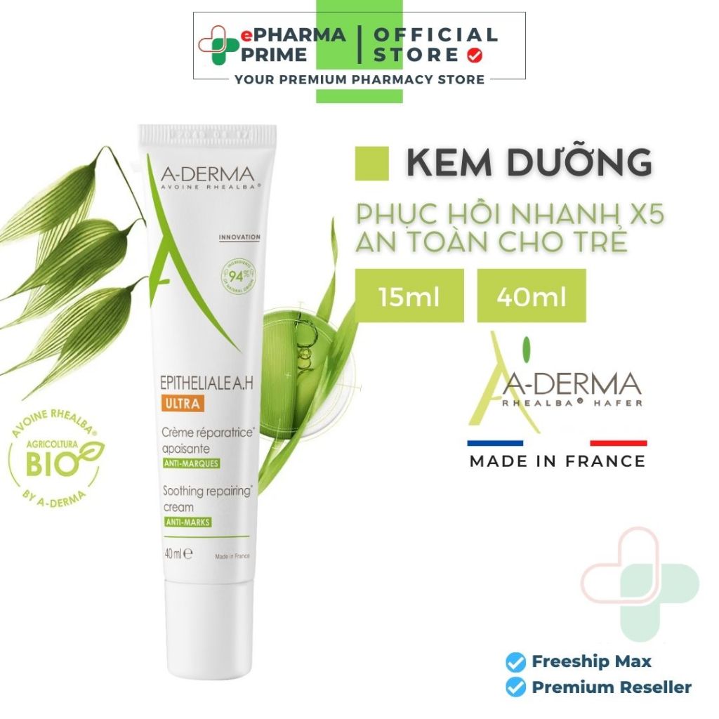 Kem Dưỡng ADERMA Epitheliale A.h Ultra Soothing Repairing Cream Liền Sẹo & Phục Hồi Tổn Thương 40ml