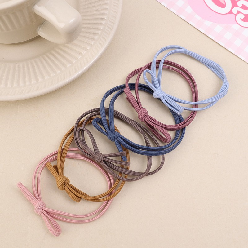 Đầy Màu Sắc Đơn Giản màu trơn Knot Băng cao su dây buộc tóc Nhật Bản Hợp Thời Trang tóc dễ thương Vòng Tròn Cho Phụ Nữ