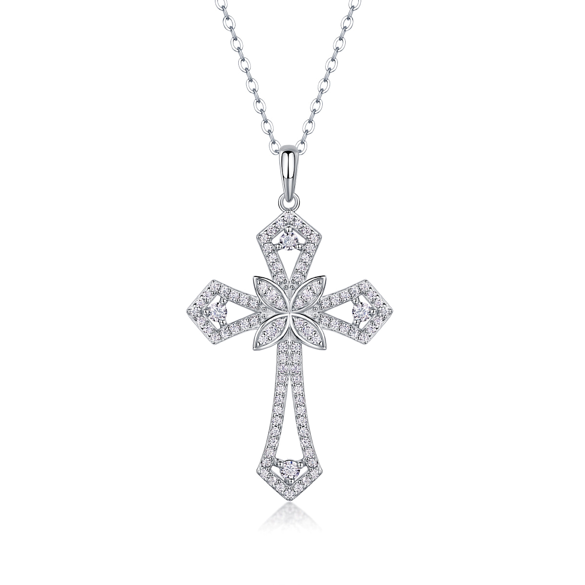 Cross Necklace 92 Moissanite Laboratory Creates Diamond GRA Certificate S925 Silver Jewelry Presyo  3,833 Piso*Libreng Shipping
