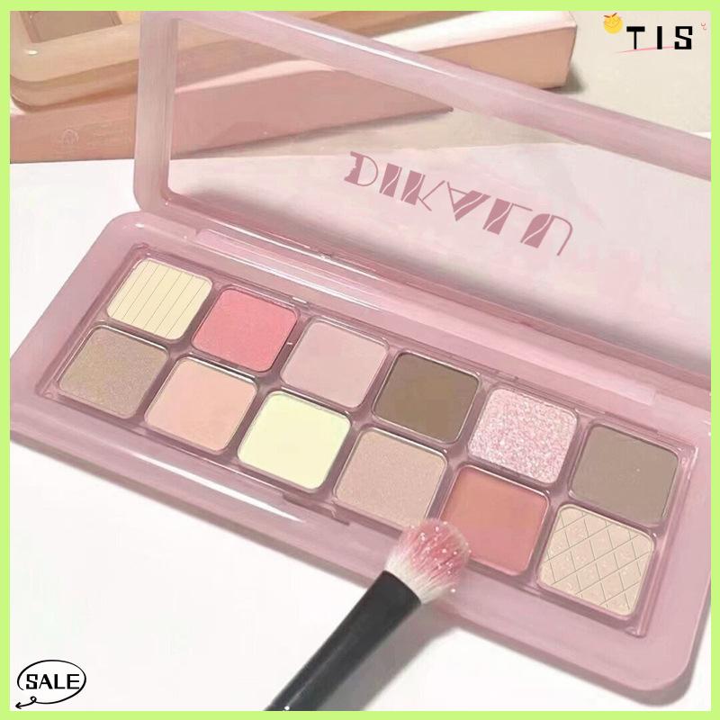 Follow Get New【TIS】 Dikalu kim cương đào Kumquat Eyeshadow Palette Nude màu hồng tím mắt ngọc trai long lanh bóng Hàn Quốc quyến rũ đường viền mắt tạo nên