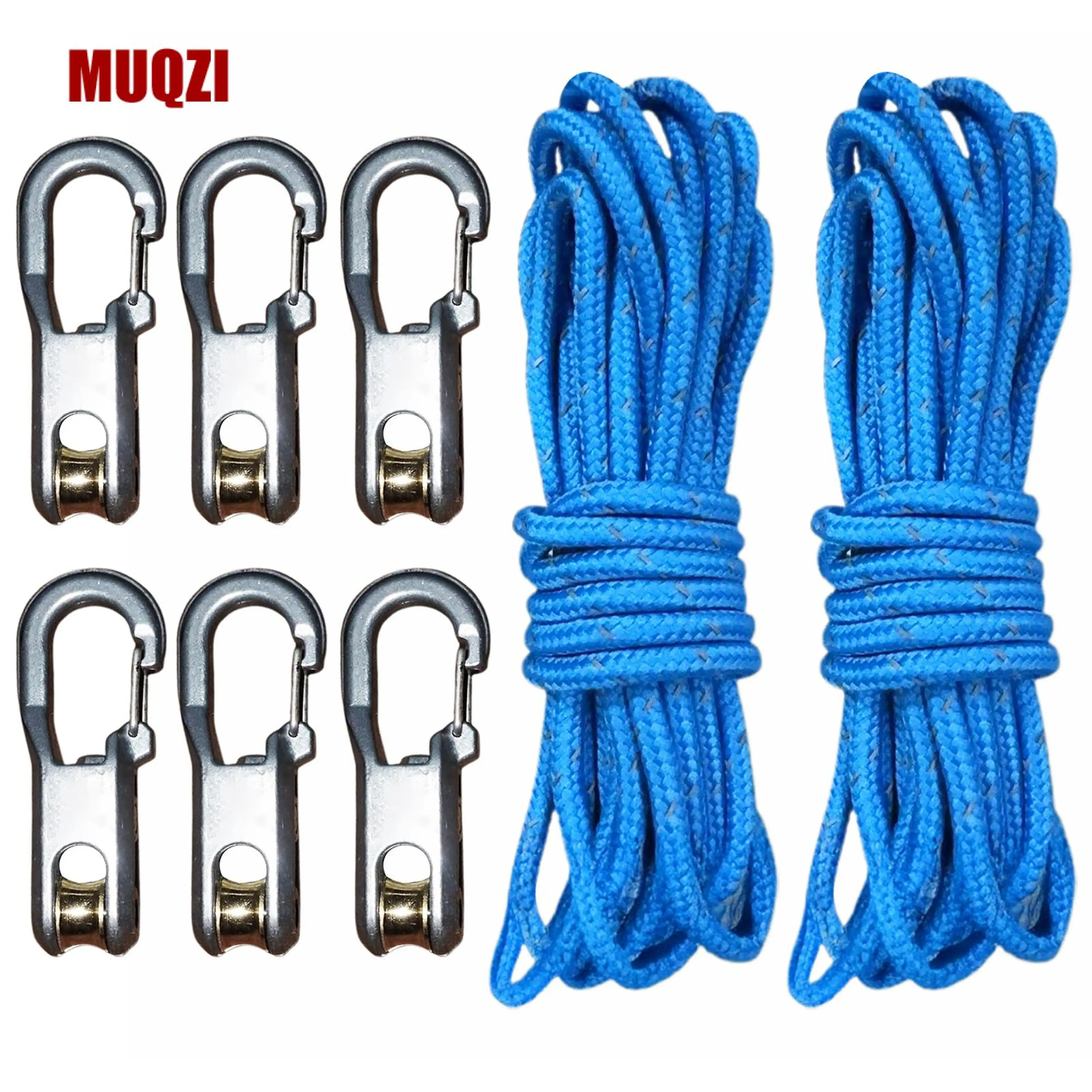 Heavy Duty Rope Tightener Rope Tensioner Tool 2/6 Pcs Heavy Duty Metal Rope Tensioner with Roller Cord – Outdoor Camping Hiking Boating Guyline Adjuster and Tightener for Backpacking Gear