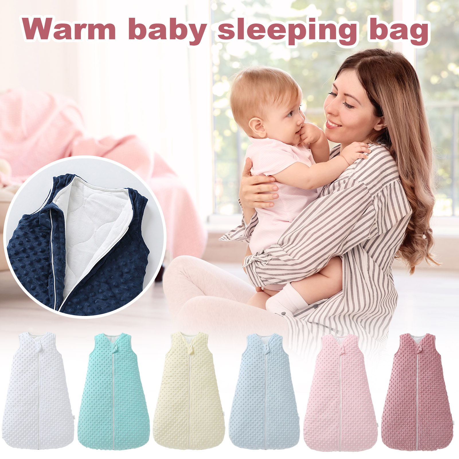 Bông Thiết Kế Trẻ Sơ Sinh Túi ngủ Túi ngủ cho bé Với dây kéo kép Túi ngủ cho bé Ấm Cúng Với 2-Cách D