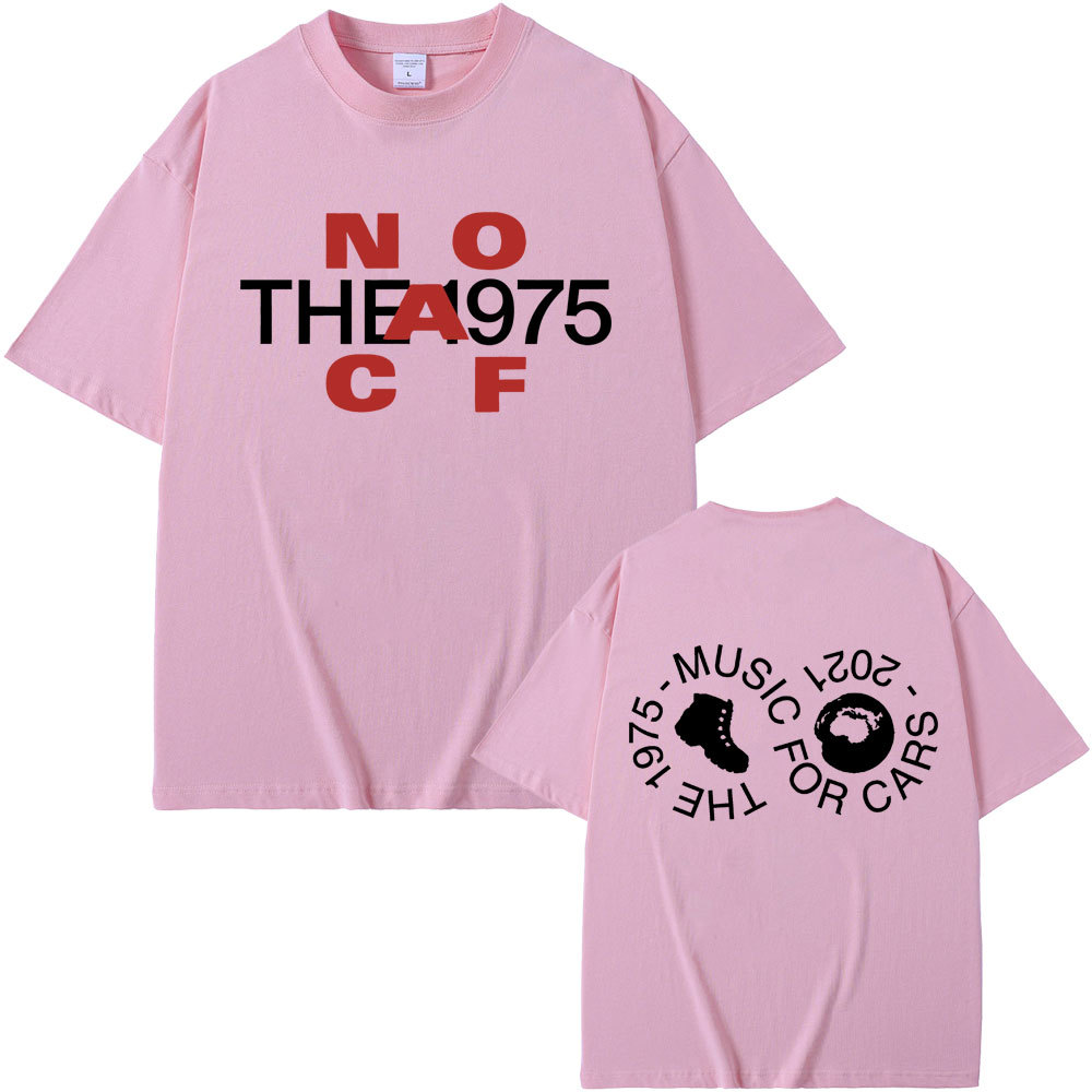 2025 Năm Mới Cotton Cổ Tròn Tay Ngắn T Áo Thun British Band The 1975 Music for Cars Graphic T-shirt Male Vi Thời Trang Hàn Quốc Giản Dị Lễ Hội Mùa Xuân Giá