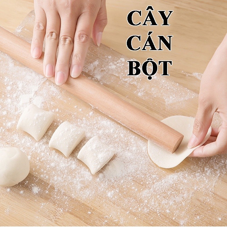 [HCM] Cán lăn gỗ trơn，Cán Lăn Bột Làm Bánh bằng gỗ từ 16cm-30cm-Joyee