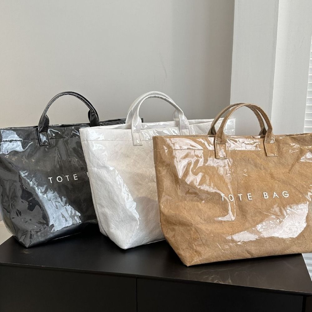 AGITATING PVC Túi nữ in chữ Không thấm nước Sức chứa lớn Túi xách Hobo Hoài cổ Túi tote