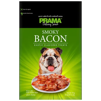[3 Packs] Prama Delicacy Dog Snack Smokey Bacon 70g