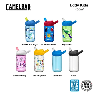 Camelbak Eddy Kids+ 0.4L BPA Free Water Bottle With Straw