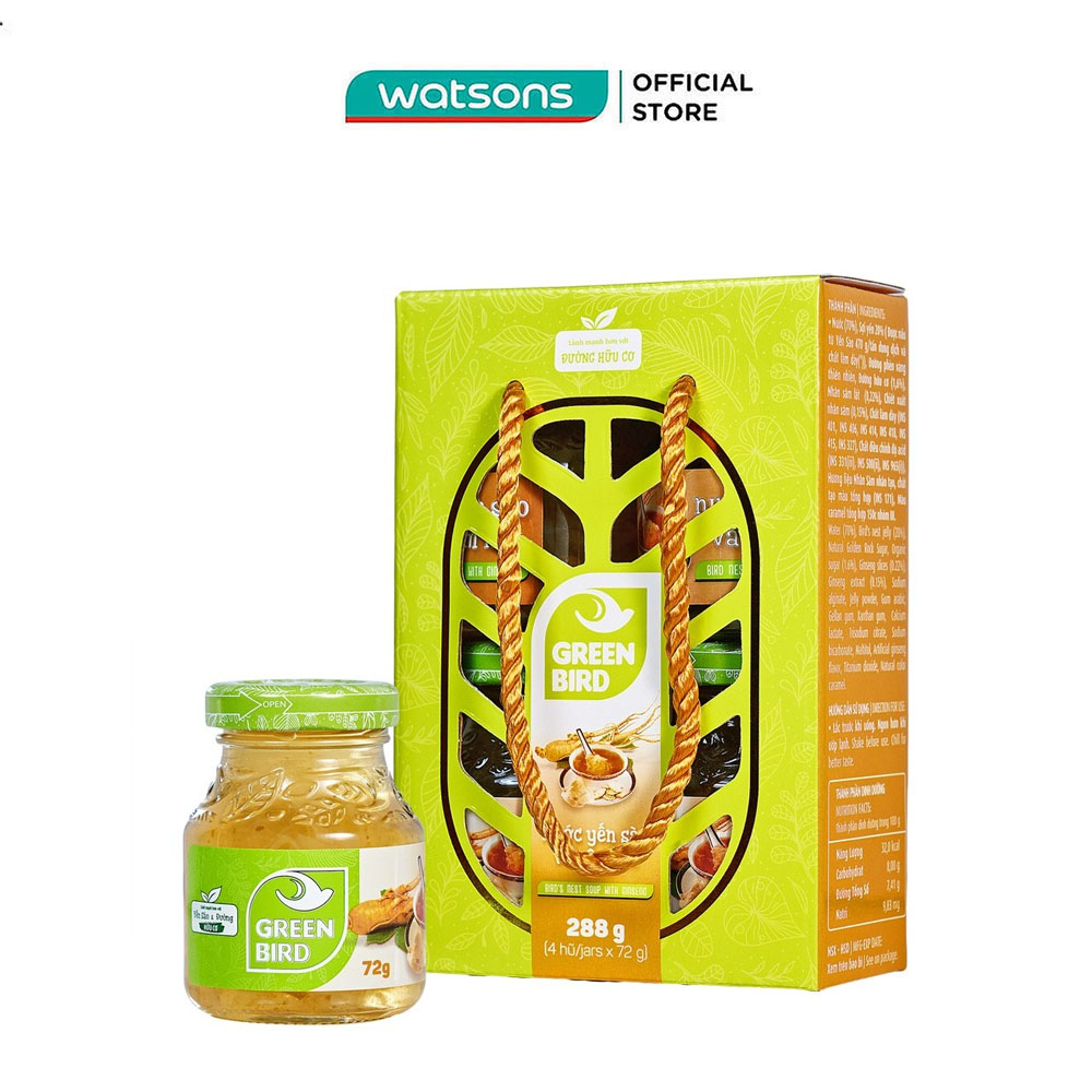 Nước Uống Bổ Sung Green Bird Yến Sào Và Sâm Lát 72gx 4Pcs
