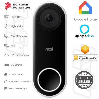 Google Nest Hello Smart WiFi Video Door Bell Wired cctv security monitor surveillance doorbell transformer