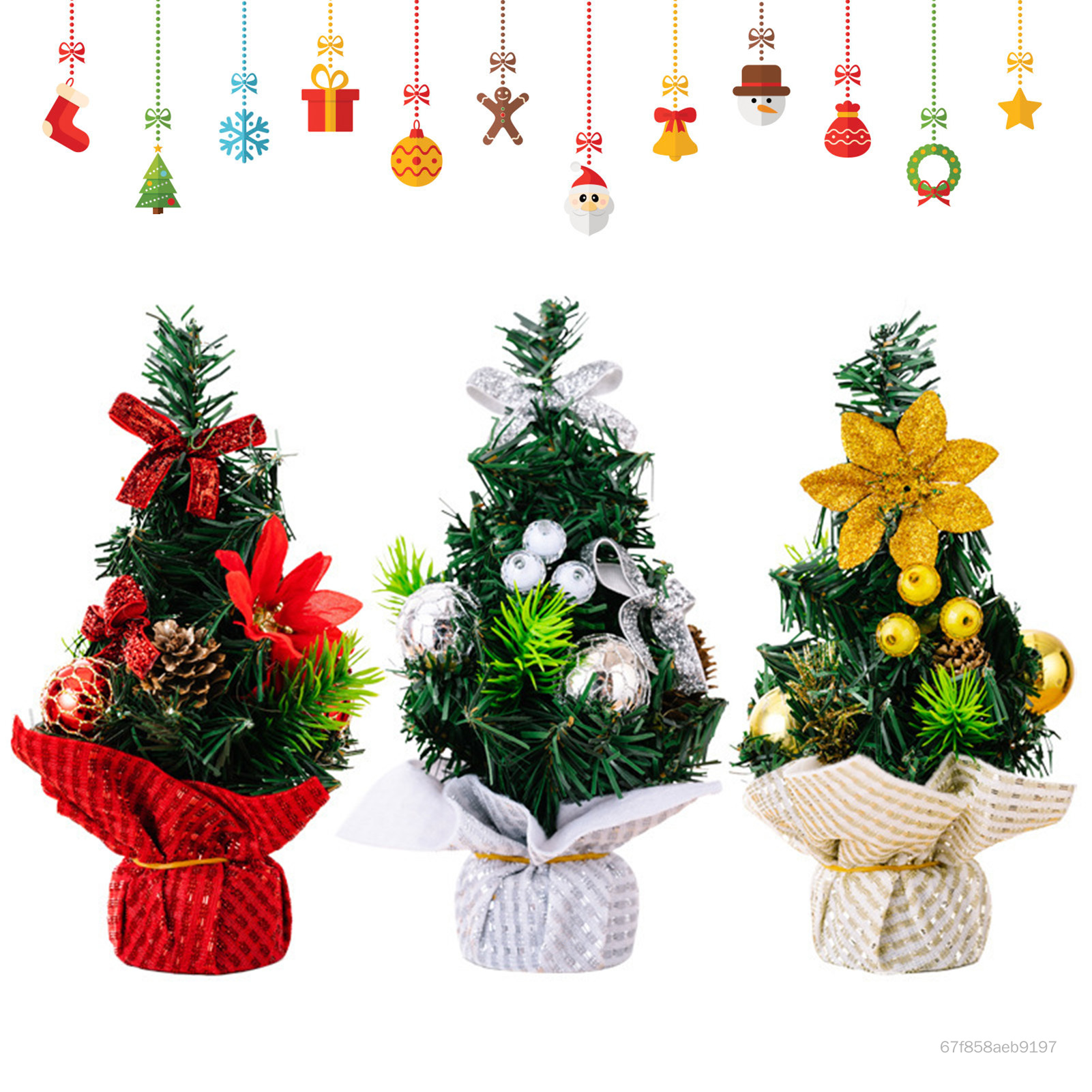Ba món trang trí cây mini 20 cm trang trí Giáng Sinh Giáng Sinh vật có ngày trung tâm mua sắm sự kiện trang trí để bàn cây nhỏ JS-011-VN