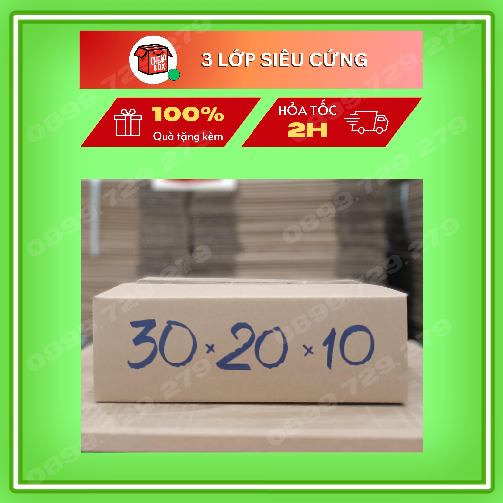 10 Hộp giấy 30x20x10, hộp carton 30x20x10, hộp carton đóng hàng 30x20x10, hộp giấy gói hàng 30x20x10