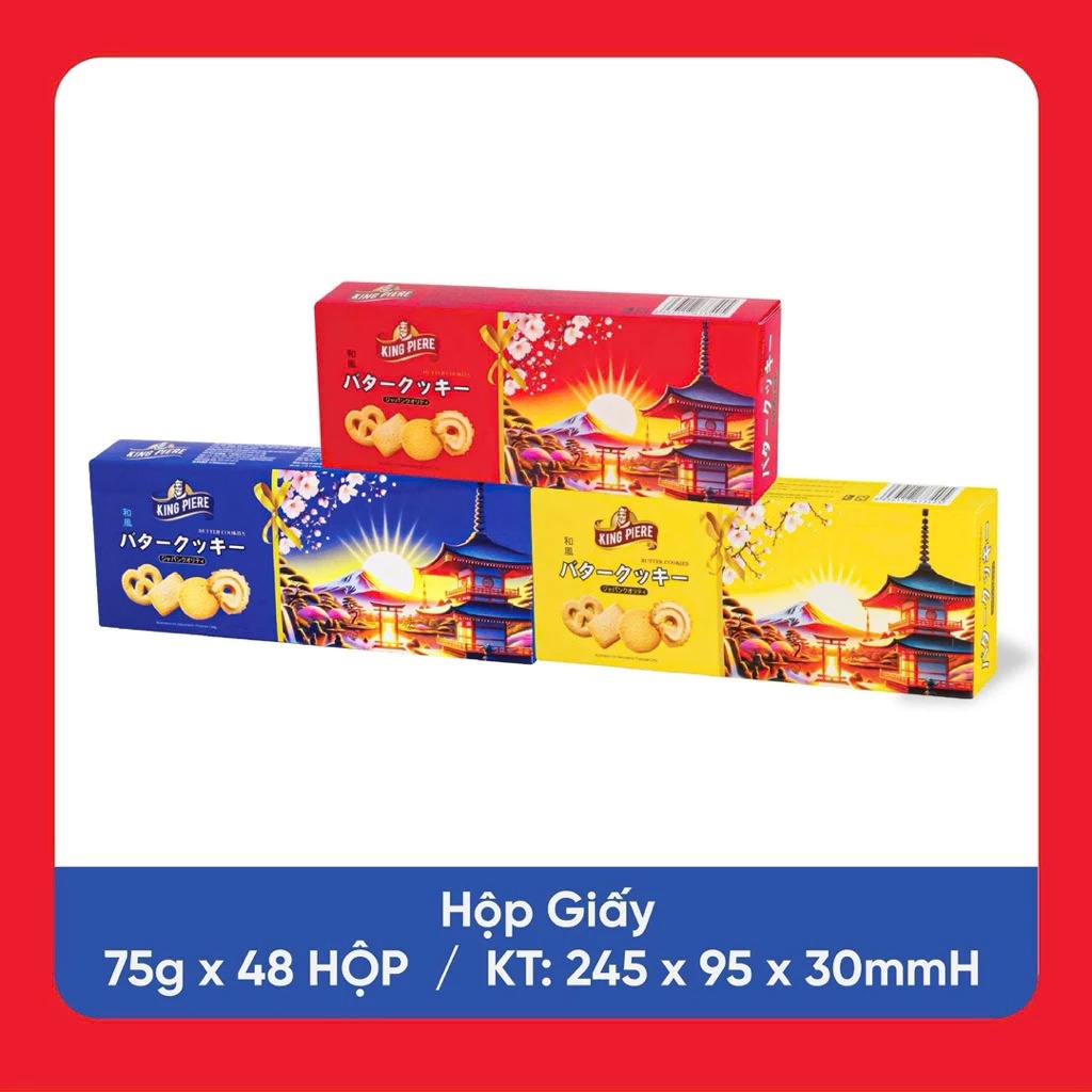 Hộp giấy 75gr chữ nhật bánh quy king piere 3 màu