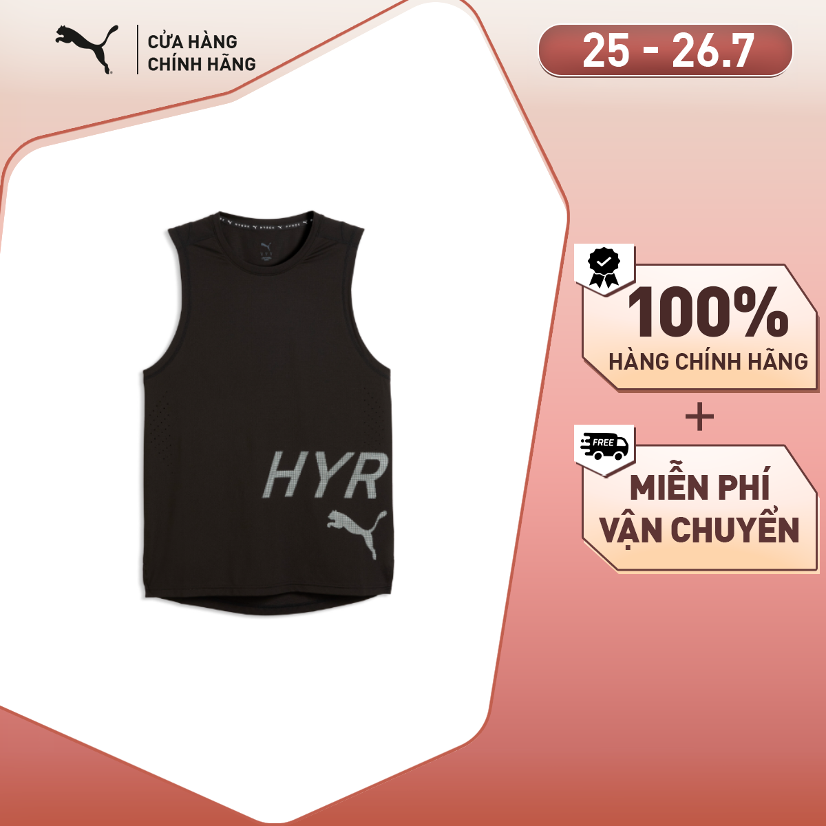 Áo Thun Thể Thao Tập Luyện PUMA Nam M HYROX PWRMODE TRAIN TANK Black Màu Đen