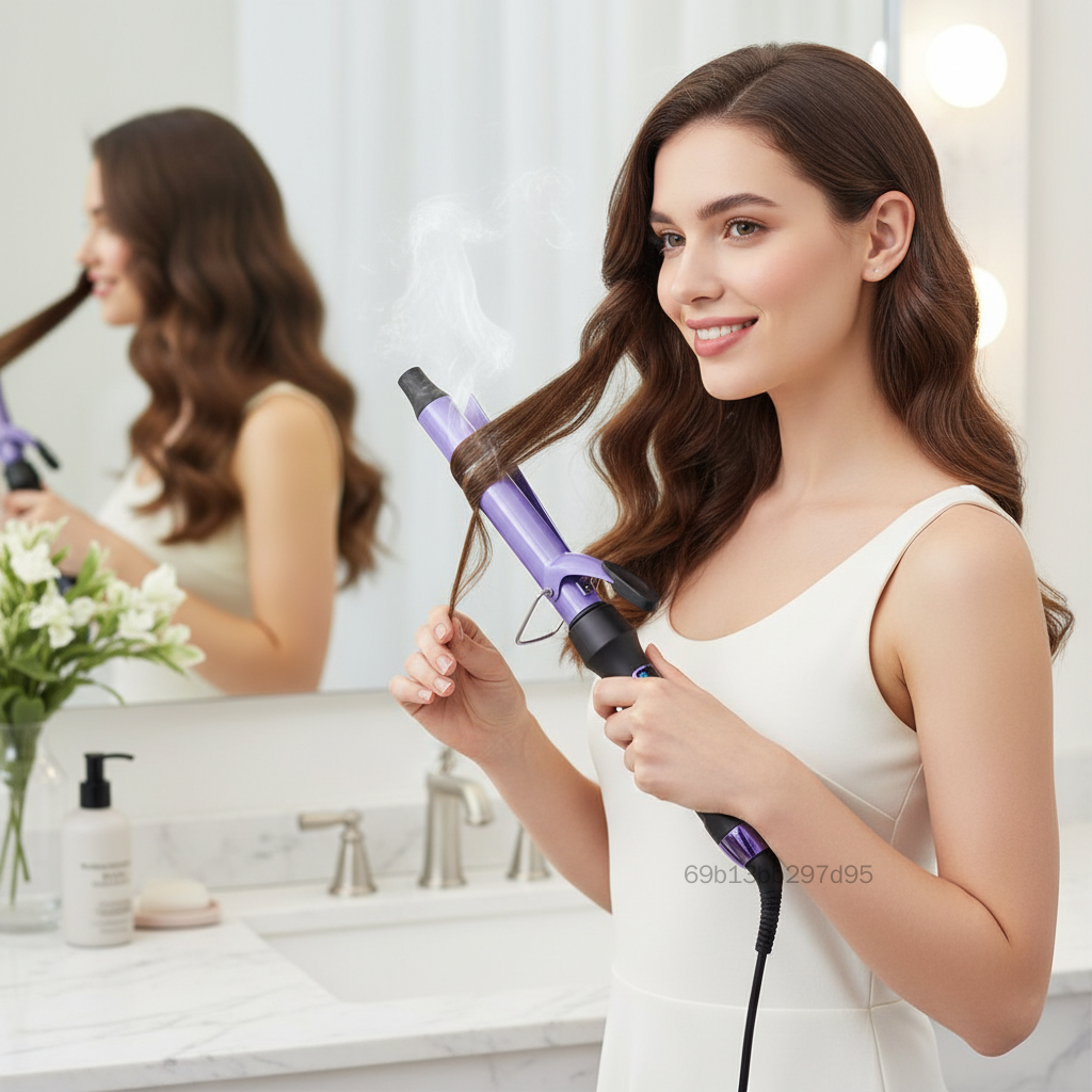 Máy Uốn Tóc Màn Hình Kỹ Thuật Số Có Thể Điều Chỉnh Nhiệt Độ Để Du Lịch Tại Nhà Sử Dụng Hàng Ngày KK-VN - 2