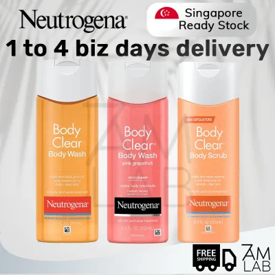 (SG STOCK) Neutrogena - Body Clear Body Wash Body Scrub with Salicylic Acid Acne Treatment (Original / Pink Grapefruit)