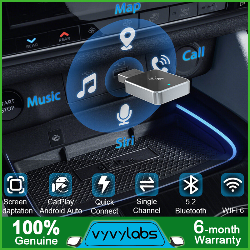 Vyvylabs Wireless CarPlay Box Mini Adapter Bluetooth 5.0 WiFi Connect for Apple IOS Android Auto Box for Car Radio Benz Audi Toyota Mazda Nissan Chevrolet Suzuki Kia Ford ราคา 763 บาท*ส่งฟรี