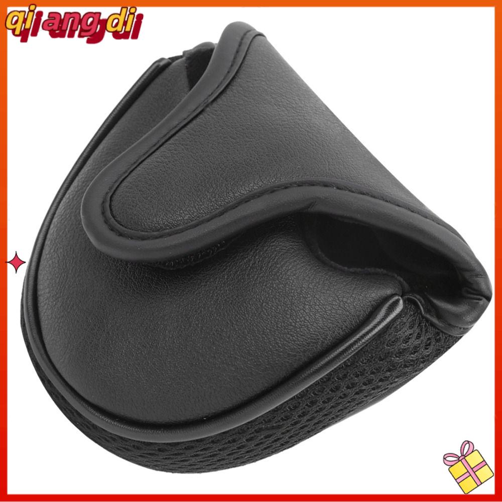 QIANGDI Đen Bọc gậy golf Trắng Da PU Bọc bảo vệ gậy putter Mũ đội đầu Trống Ống tay gậy Putter Kho chứa thiết bị golf
