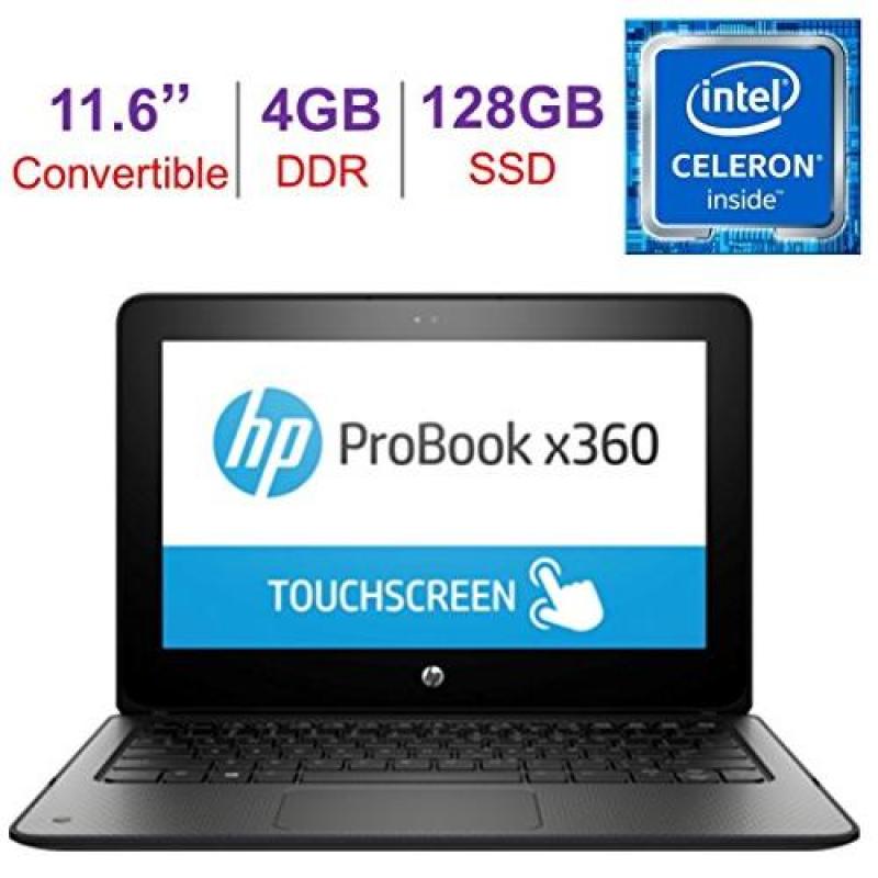 Business HP ProBook x360 11 G1 EE 11.6 (1366x768) Touchscreen 2-in-1 Laptop PC, Intel Dual Core Celeron N3350 1.10 GHz 4GB DDR3L 128GB SSD Bluetooth Up to 11 hrs Battery Windows 10 Pro
