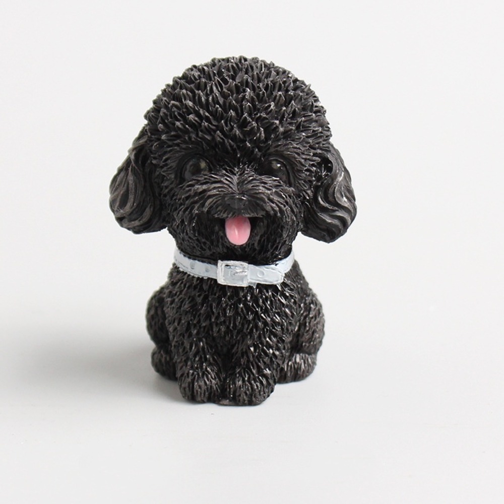 LARSC Model Dog Figurine Resin Cute Simulated Dog Animal Model Car Accessories Miniature Dog Ornament Car Decor