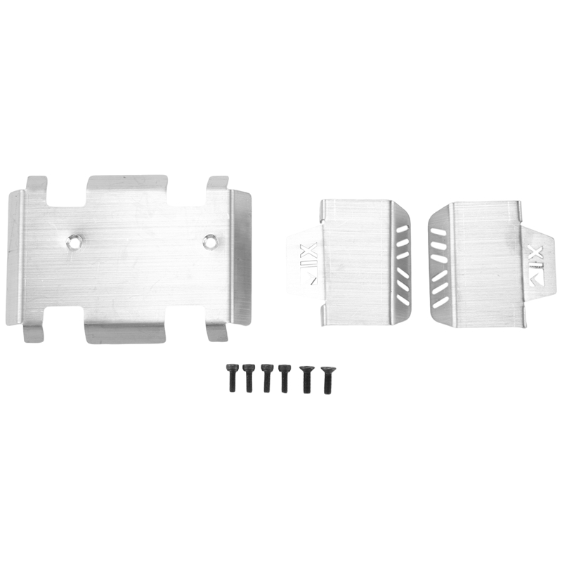 (UMEZ) Stainless Steel Chassis Armor Axle Protector Skid Plate for EX86190 EX 86190 LC76 1/10 RC Crawler Car Upgrade Parts