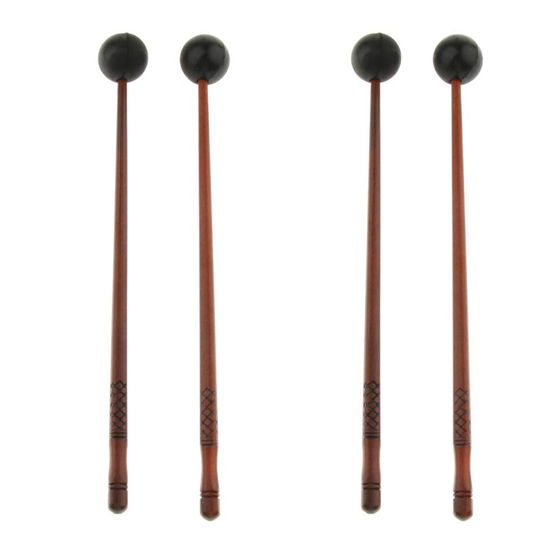 2 Pair Wooden Tongue Drum Sticks Mallets Beaters Percussion Parts Perfect for Music Education Yoga Meditation and So On