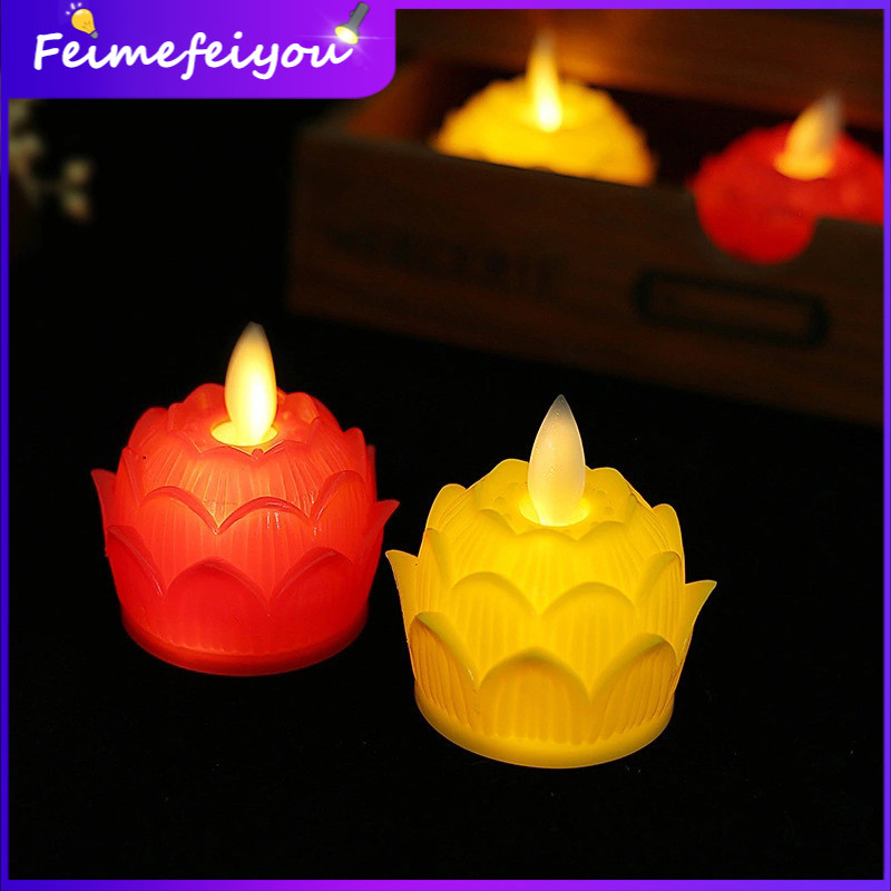 Led hình bông sen Nến Cốc đong đưa Diwali Nến điện tử đèn dài cho đồ trang trí bàn ăn deepavali